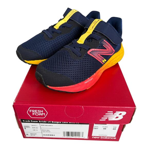 New Balance Other - New Balance Fresh Foam Arishi Kids Sneakers 9 Blue Red Yellow Running Shoes NWT
